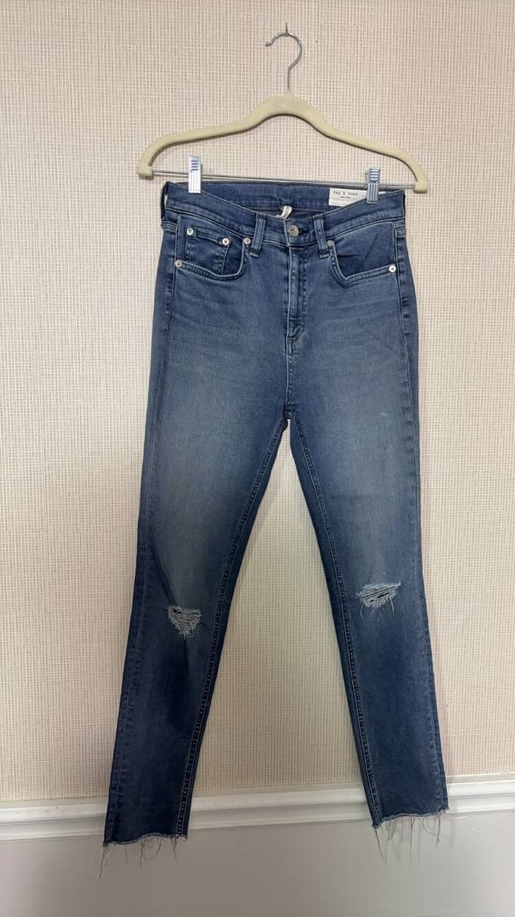 Rag & Bone Distressed Blue Jeans